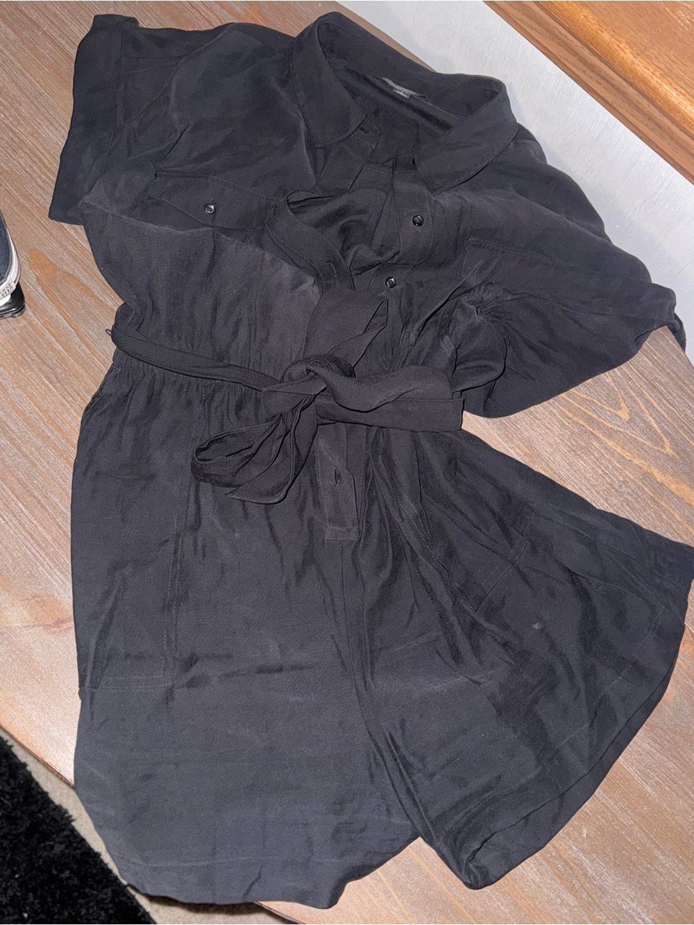 Black Tie-Waist romper